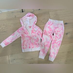 Juicy Couture Kids Pink and White Tie-Dye Jogger Set Size 6